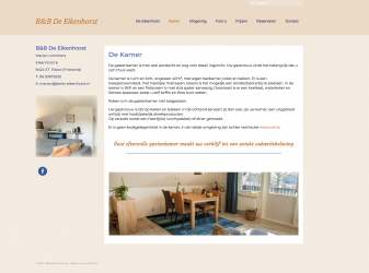 Website B&B De Eikenhorst: ontwerp, bouw en onderhoud website B&B De Eikenhorst